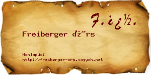 Freiberger Örs névjegykártya